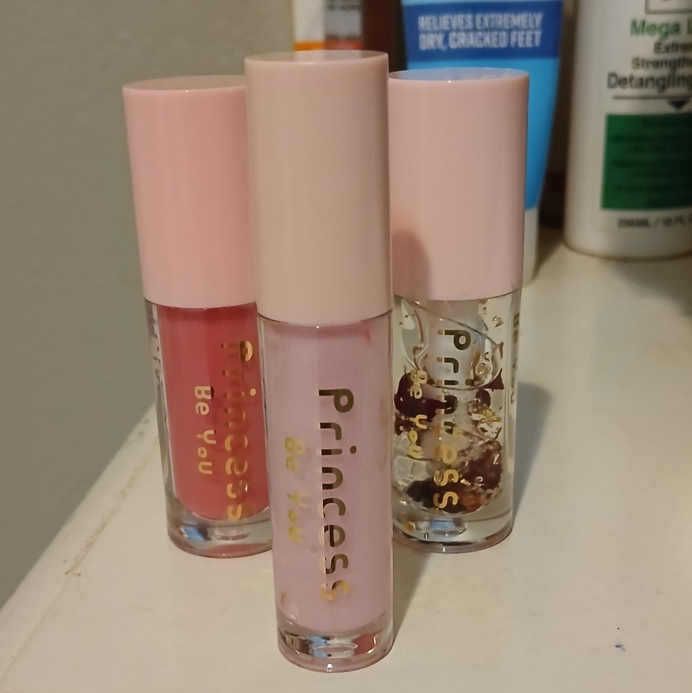 Prince Be You Lip Gloss Trio - Pink, Clear, and Gold Flakes